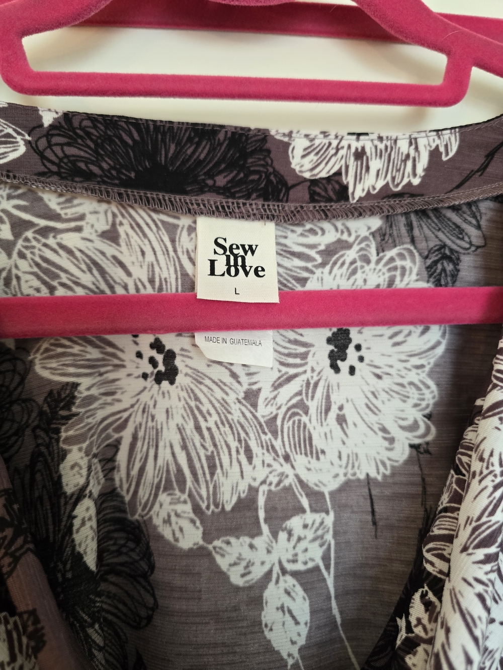 Sew In Love Plum Floral Draped Cowl Long Sleeve Top - Picture 5 of 7